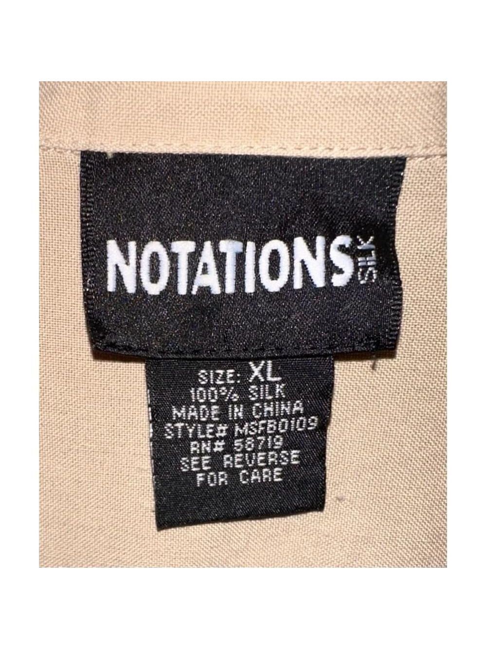 Notations Vintage Women’s Tan Silk Button Up Shirt Size XL - Picture 4 of 10